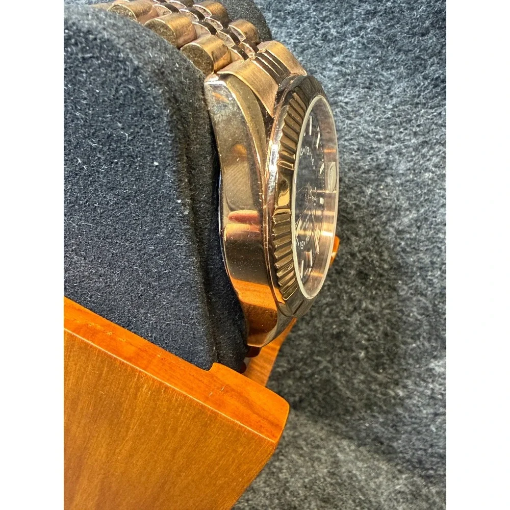 SAPPHERO SO2101S Mens Rose Gold Brown Dial Quartz Watch 42mm Jubilee New Battery